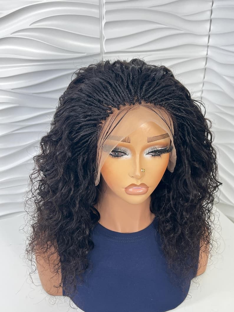 Handmade HD Lace Front Micro Box Braids Human Hair Wig