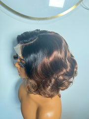 Violet Unit: Human Hair wig: Layered Wig: Short wigs: Human Ombre Hair: Brown wig: Lace front Wig. ZionBellaLuxe