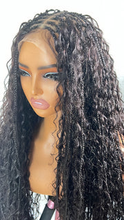 Shannel Unit: Boho Braided wig: Full Lace Wig: Human Hair Wig: Lace front Wig: Wigs For Black Women. ZionBellaLuxe