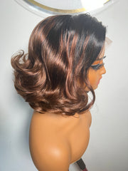 Violet Unit: Human Hair wig: Layered Wig: Short wigs: Human Ombre Hair: Brown wig: Lace front Wig. ZionBellaLuxe