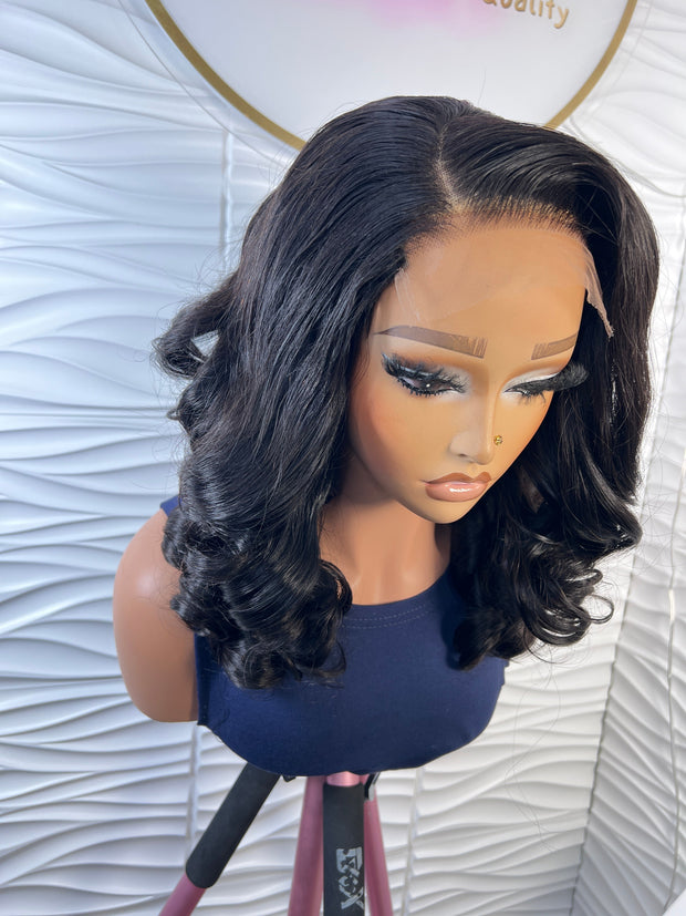 Celine Unit: 5*5 HD Lace Bounce curls: Human Hair Wig: Luxury Black wig. ZionBellaLuxe