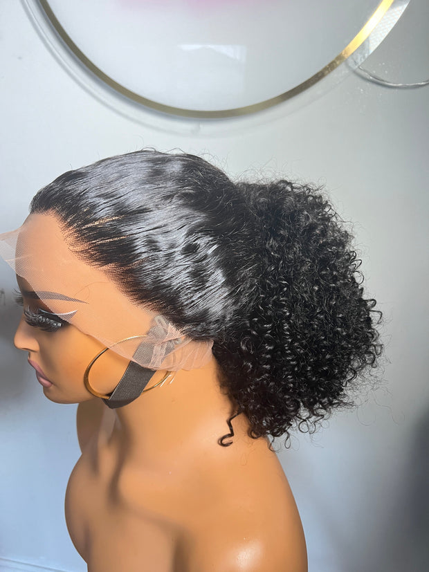 Jenny Unit: Curly Hair: Human Hair Wig: Black Wig: Full Lace Wig: 360 Lace Wig: Lace Front Wig: Transparent Lace Wig. ZionBellaLuxe