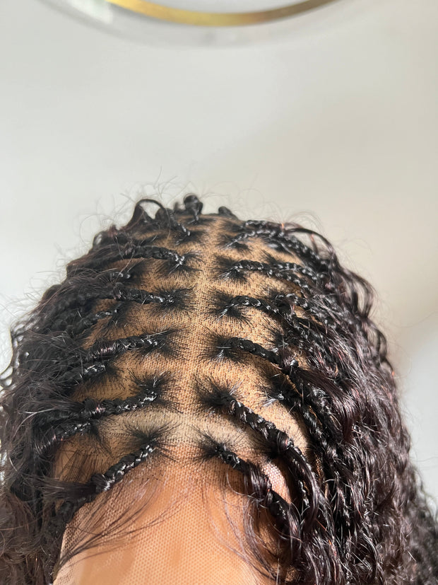 Shannel Unit: Boho Braided wig: Full Lace Wig: Human Hair Wig: Lace front Wig: Wigs For Black Women. ZionBellaLuxe