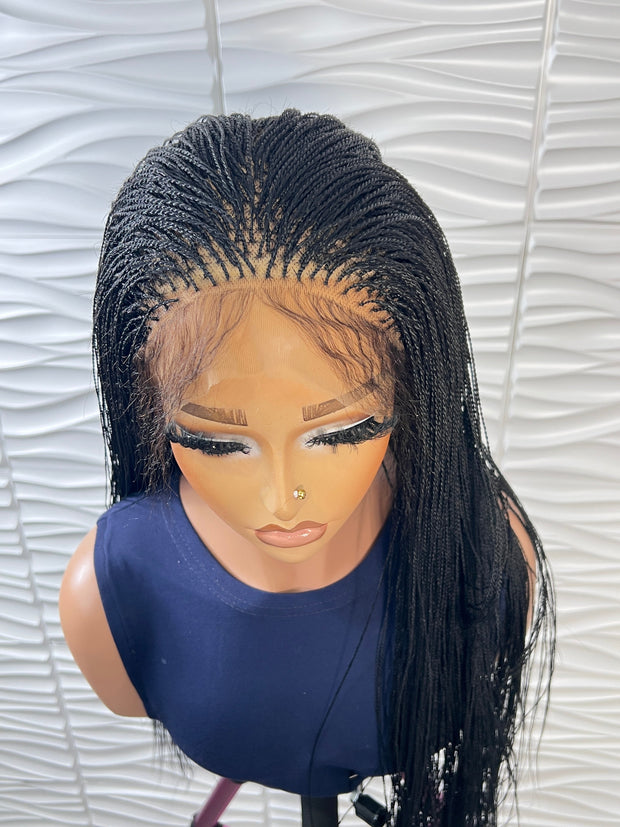 Terry Unit: Ready to ship Micro Twist Wig: Braided Lace front Wig :Full lace braided wig: Micro Million braid: Nano twist: Wigs For Black Women. ZionBellaLuxe