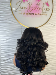 Celine Unit: 5*5 HD Lace Bounce curls: Human Hair Wig: Luxury Black wig. ZionBellaLuxe