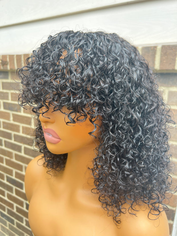 June Unit: Wigs With Bangs: Luxury Wigs: Human Hair Wig: Black Wig: Short Wigs: Glueless Wig: Fringe Wig. ZionBellaLuxe