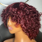 Jess unit: Curly Hair: Wigs With Bang: Rose curly: Black Wig: Glueless Wig: wigs with Bangs.