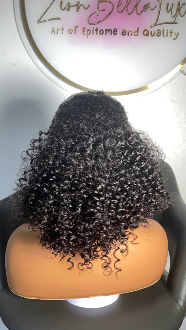 Jenny Unit: Curly Hair: Human Hair Wig: Black Wig: Full Lace Wig: 360 Lace Wig: Lace Front Wig: Transparent Lace Wig. ZionBellaLuxe