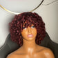 Jess unit: Curly Hair: Wigs With Bang: Rose curly: Black Wig: Glueless Wig: wigs with Bangs.