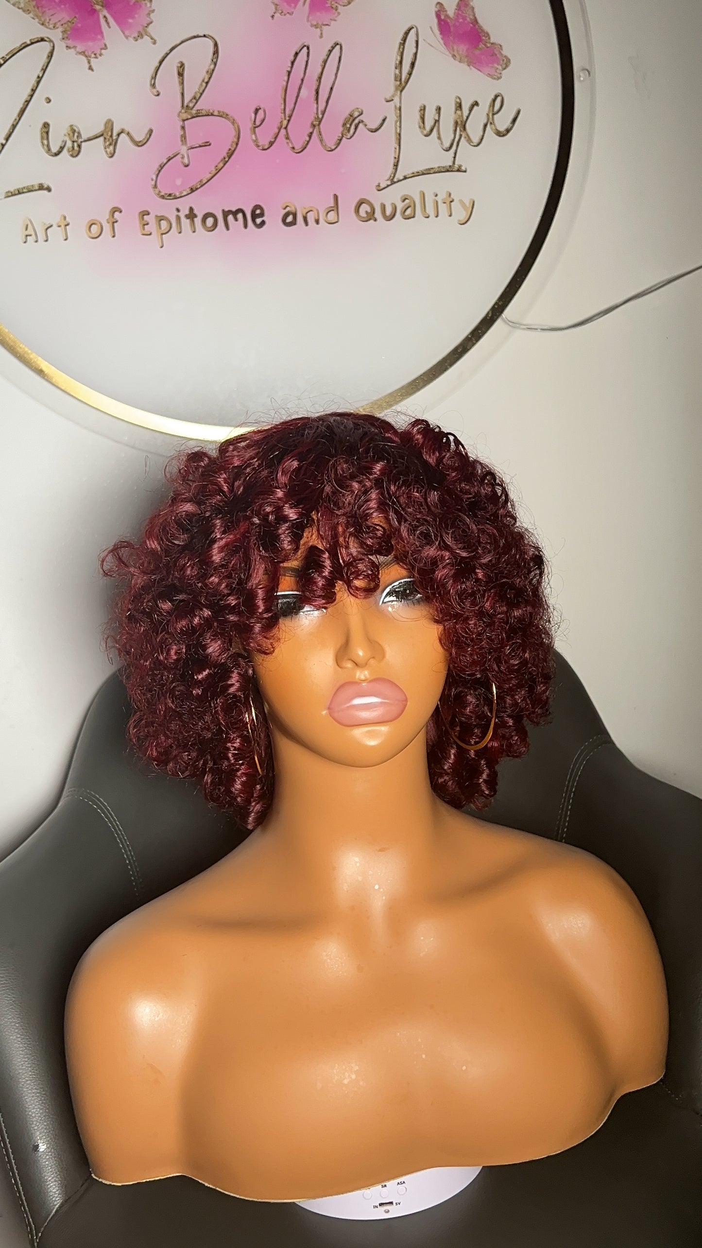 Jess unit: Curly Hair: Wigs With Bang: Rose curly: Black Wig: Glueless Wig: wigs with Bangs.