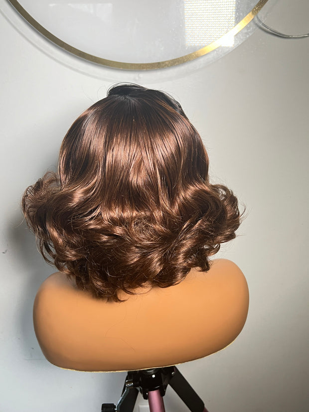 Violet Unit: Human Hair wig: Layered Wig: Short wigs: Human Ombre Hair: Brown wig: Lace front Wig. ZionBellaLuxe