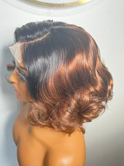 Violet Unit: Human Hair wig: Layered Wig: Short wigs: Human Ombre Hair: Brown wig: Lace front Wig. ZionBellaLuxe
