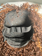 May Unit: Wigs with Bangs: Honey blonde Wigs: Human Hair Wigs, Wigs with Fringe: Short wigs: Curly Hair: Pixies Curls: Brown Wigs. ZionBellaLuxe