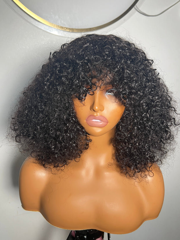 June Unit: Wigs With Bangs: Luxury Wigs: Human Hair Wig: Black Wig: Short Wigs: Glueless Wig: Fringe Wig. ZionBellaLuxe
