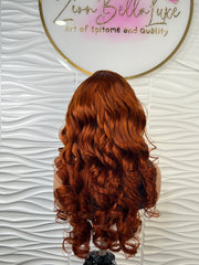 Ginger luxe Unit: Luxury Virgin Auburn Ginger Lace Front Wig: Melted Transparent Lace Copper Brown Cury Wig. ZionBellaLuxe