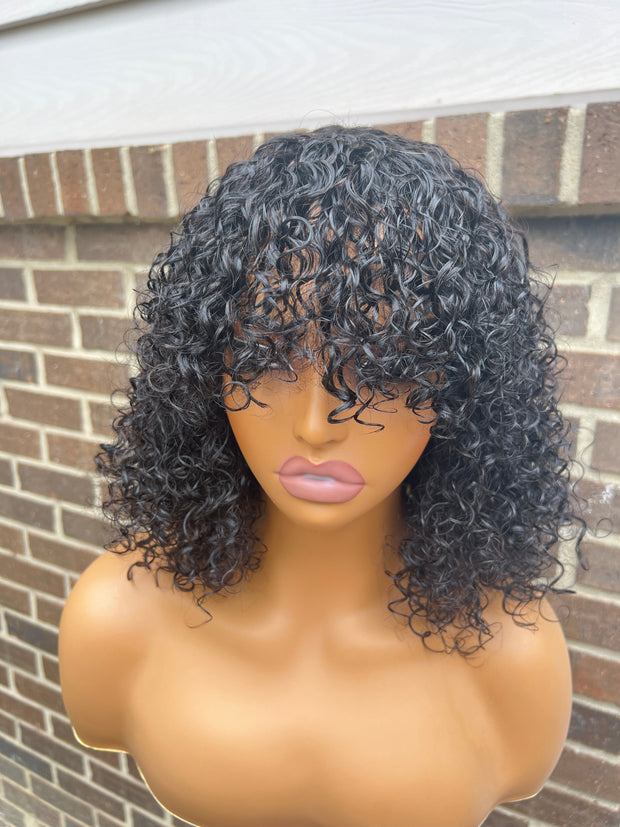June Unit: Wigs With Bangs: Luxury Wigs: Human Hair Wig: Black Wig: Short Wigs: Glueless Wig: Fringe Wig. ZionBellaLuxe