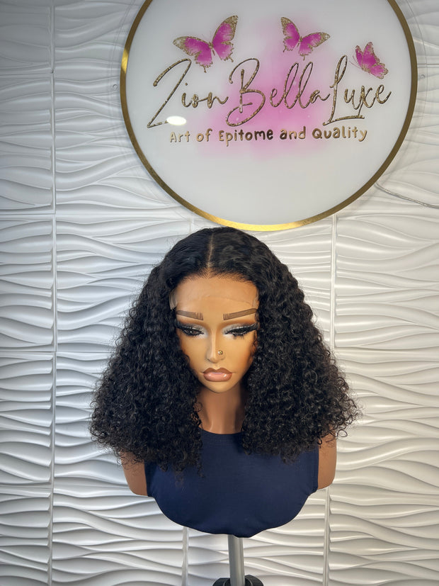Nova Unit: HD Lace Honey Blonde Curly Hair:16 Inch Voluminous 5x5 Lace Front Human Hair Wig. ZionBellaLuxe